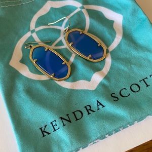 Kendra Scott Gold Elle Drop Earrings Blue